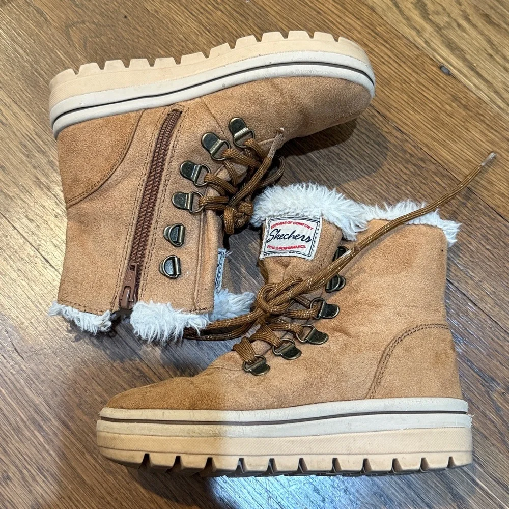 Skechers | Faux Fur Lace Up Boots for Girls